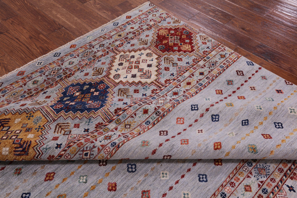Hand Knotted Super Kazak Khorjin Rug 6' 9" X 8' 1" Q11064