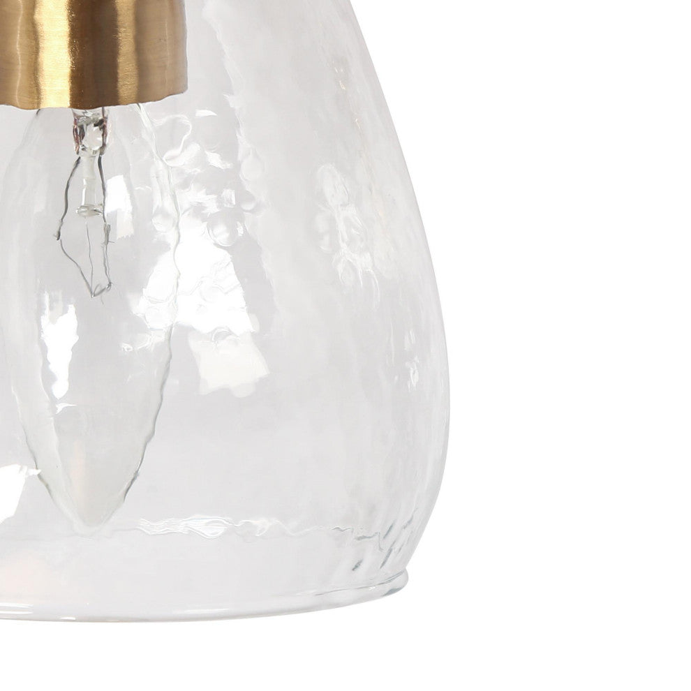 LNC Polished Gold Modern Textured-Glass Bell Wall Sconce, 3 Lights
