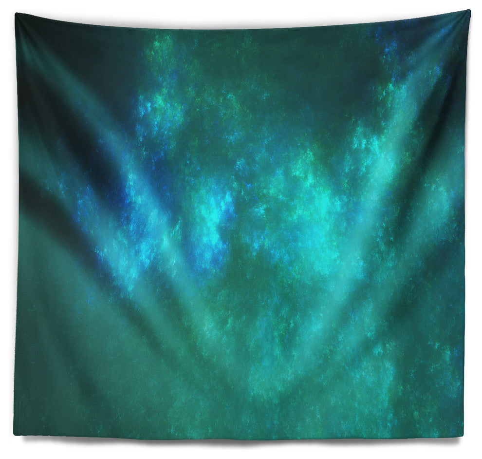 Blue Starry Fractal Sky Abstract Wall Tapestry, 92"x78"