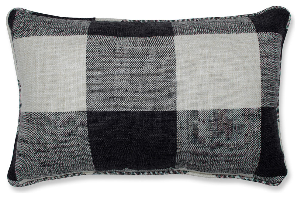 Pillow Perfect Indoor Check Please Thunder Black Rectangular Throw Pillow
