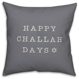 Happy Challah Days 20"x20" Throw Pillow Cover