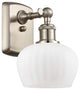 Fenton 1-Light Sconce, Brushed Satin Nickel, Matte White