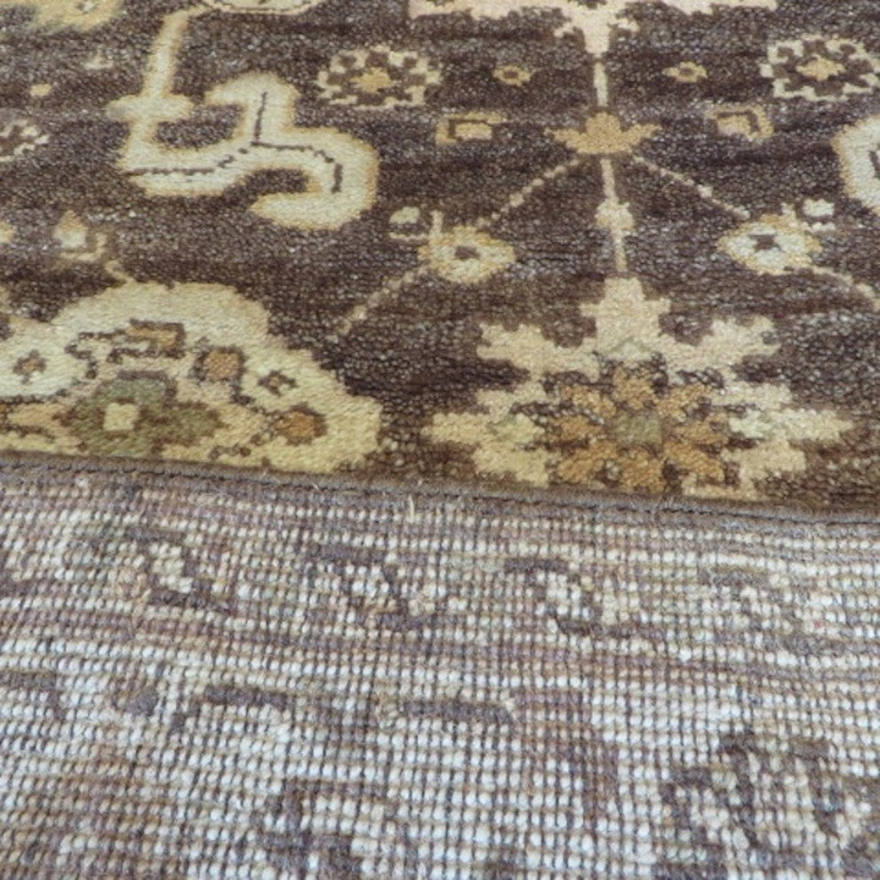 Hand-Knotted Brown Oushak Oriental Rug Veg Dyes, 4x6