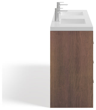 Sonora Bathroom Vanity, Rosewood, 84", Double Sink, Freestanding