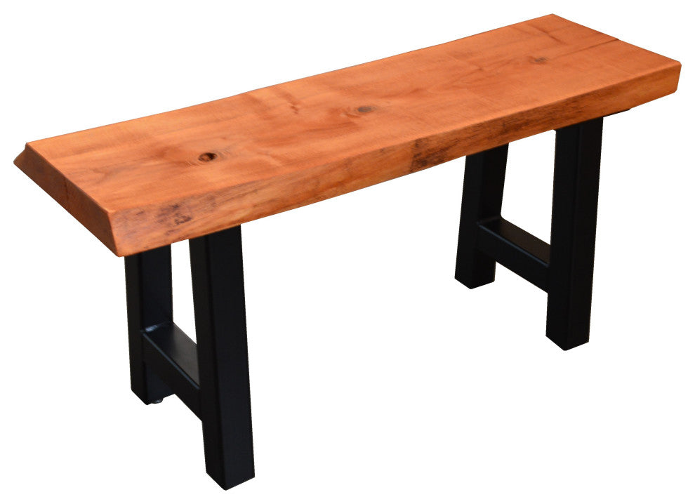Live Edge Locust Ridgemont Bench, Cedar Stain, 3 Foot