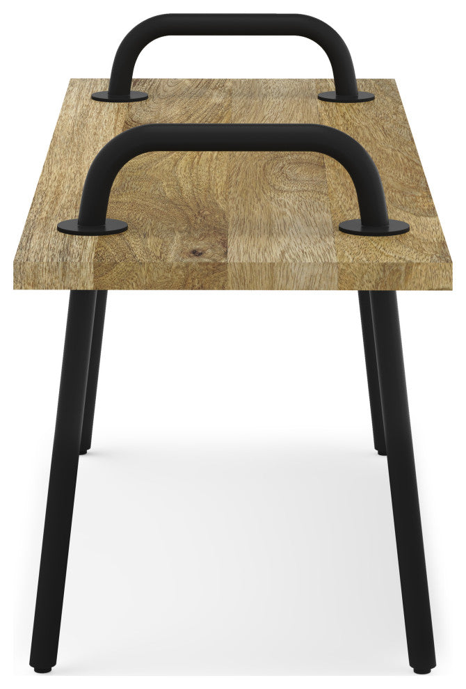 Berkeley Solid Mango Wood Small Entryway Bench, Natural