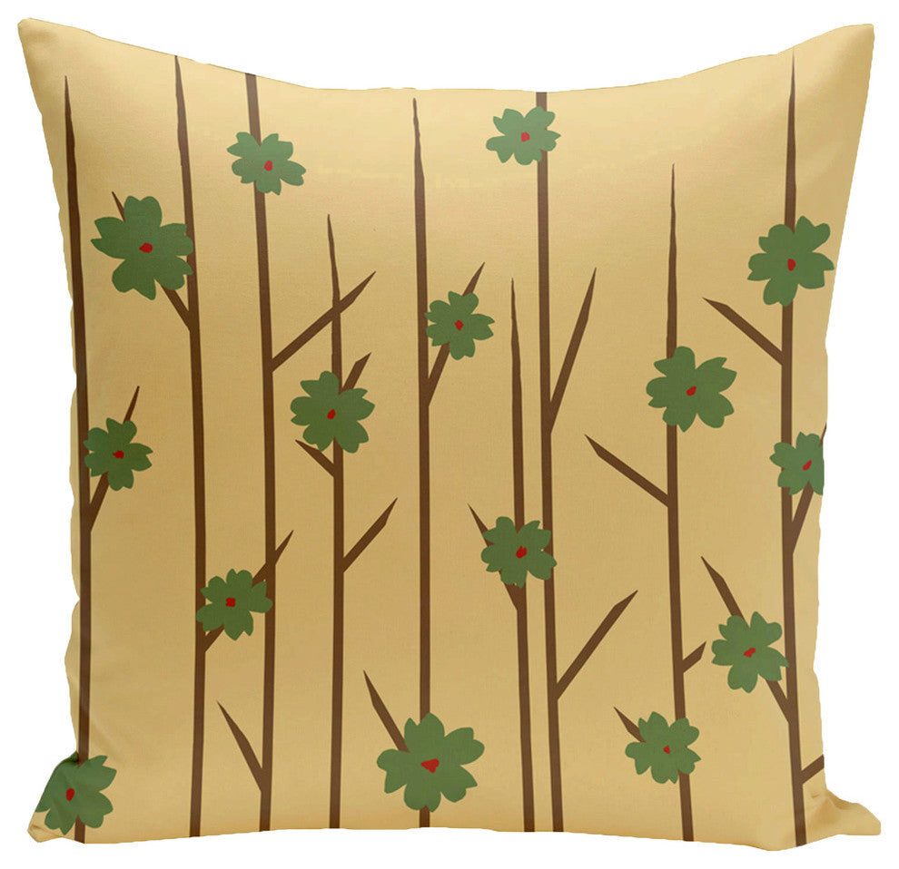 Polyester Outdoor Pillow, Floral