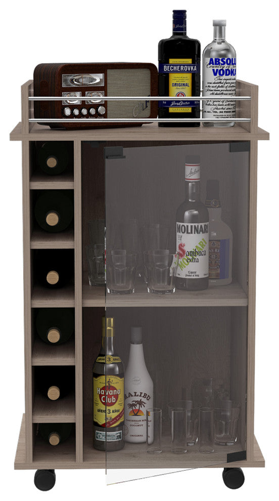 Huali Bar Cart, Light Gray