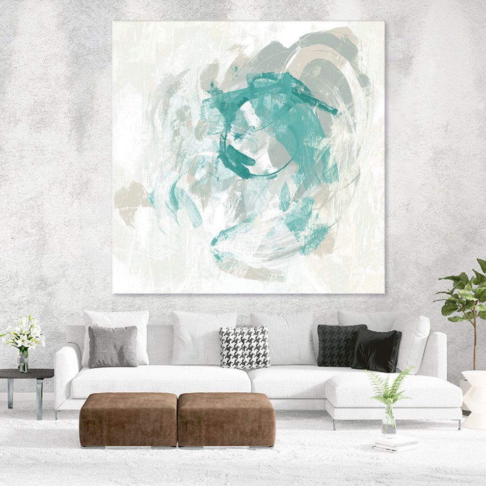 "Teal Fog I" Fine Art Giant Canvas Print, 54"x54"
