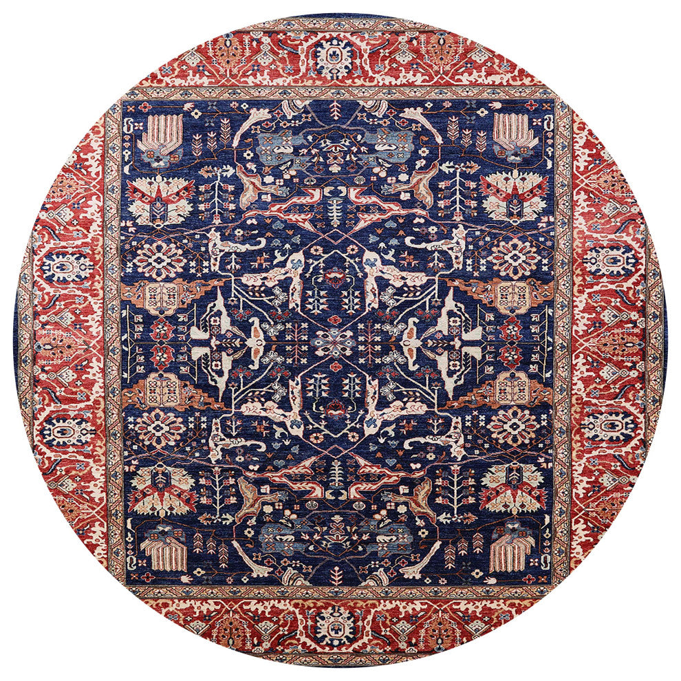Ahgly Company Indoor Round Mid-Century Modern Area Rugs, 5' Round