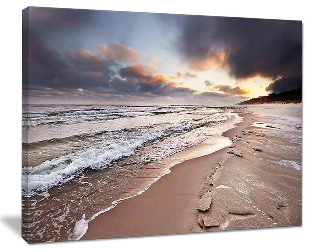 "Shore of Baltic Sea During Winter" Seashore Canvas Wall Art, 40"x30"