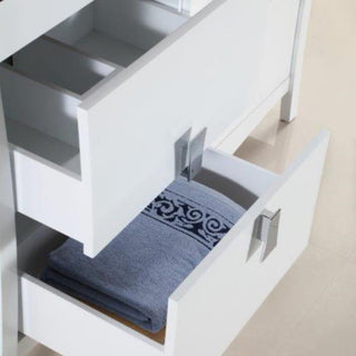 48" Double Sink Vanity, White With Black Galaxy Top