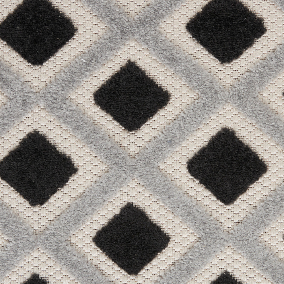 Nourison Aloha 6' x 9' Black White Modern Area Rug