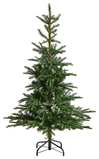 5' Layered Washington Spruce Faux Xmas Tree W/ Clear Lights & Bendable Branches