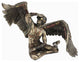 Steam Punk Winged Nude Male Sitting With Right Wing Extended, Sculpture