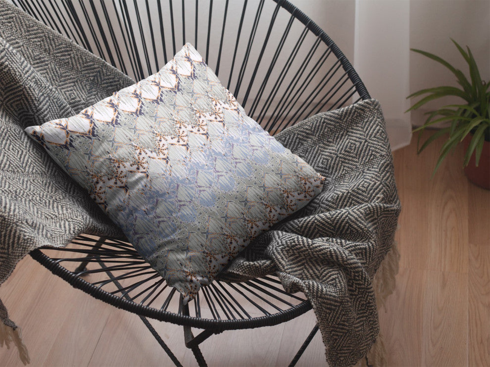 20 Orange Gray Hatch Decorative Suede Throw Pillow