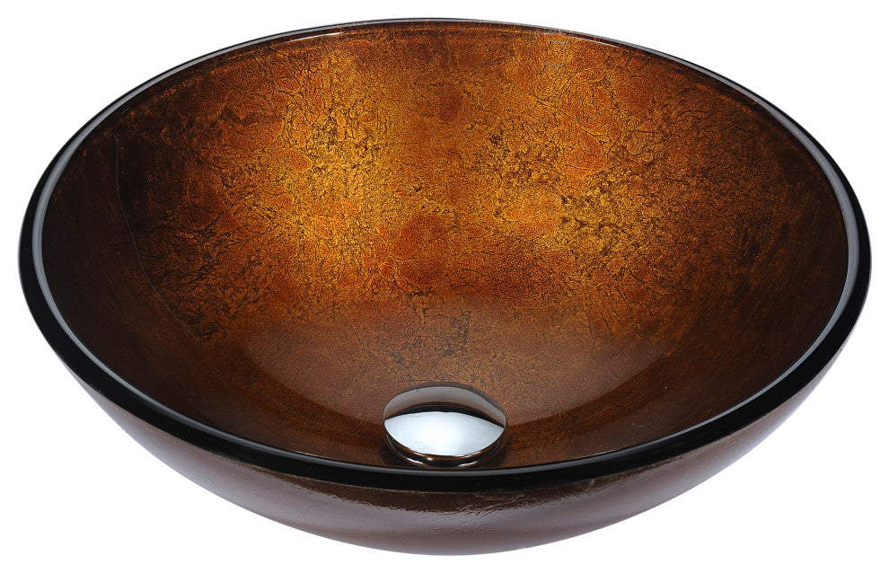 ANZZI Gardena SeriesTempered Glass Bathroom Vessel Sink