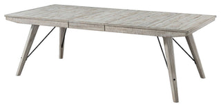 Modern Rustic 72-90" Trestle Dining Table, Weathered White