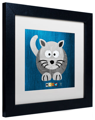"Meow The Cat" Matted Framed Canvas Art by Design Turnpike