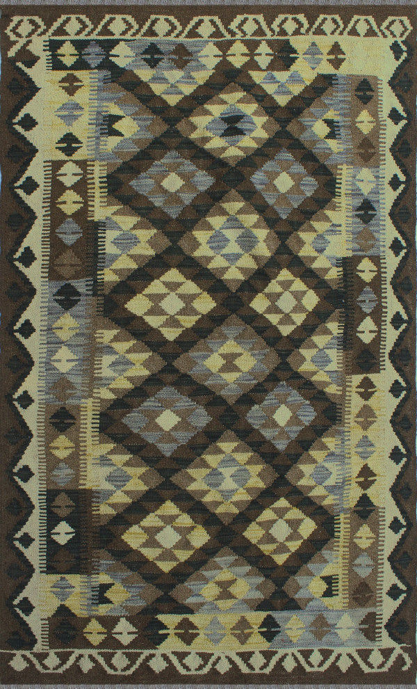Sangat Kilim Latifa Brown Rug