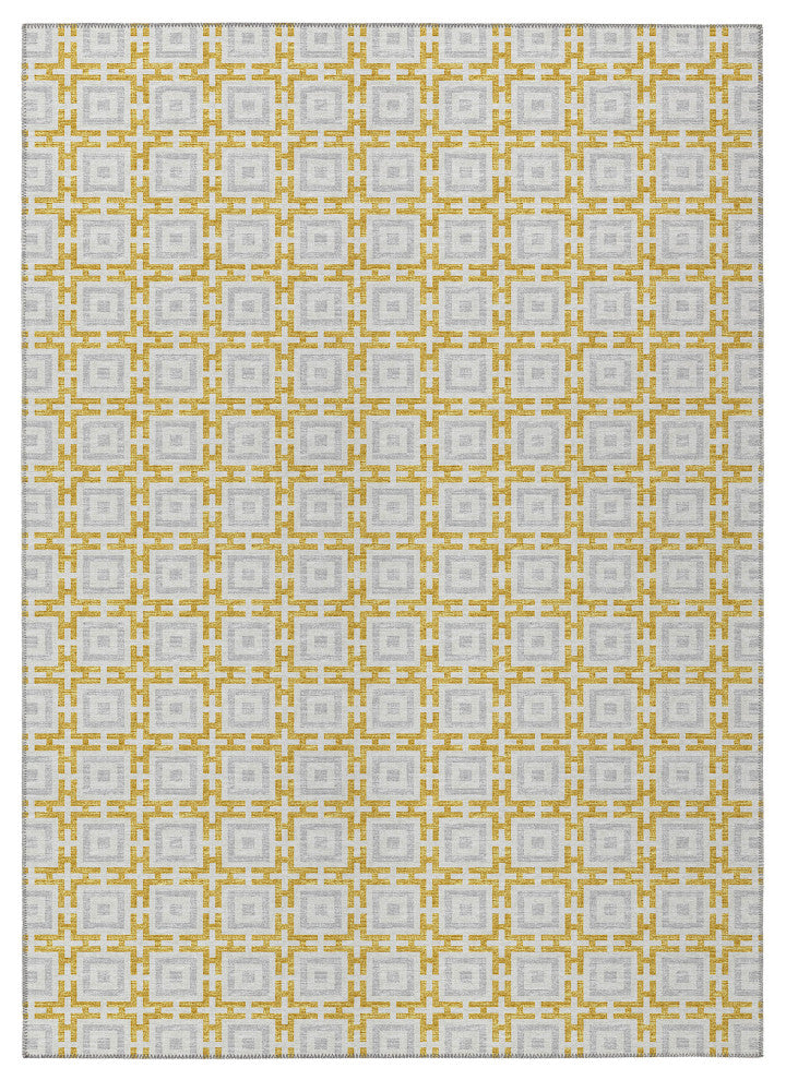 Indoor/Outdoor Marlo MO1 Gold Machine Washable 2'3" x 7'6" Rug