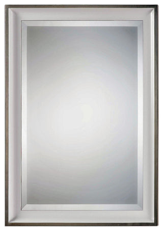 Uttermost 09081 Lahvahn 24" W x 34" H Rectangular Framed Bathroom - Gloss White