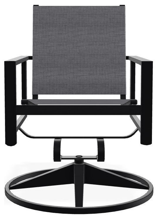 Tribeca Sling Outdoor Swivel Rocker, Augustine Pewter/Black
