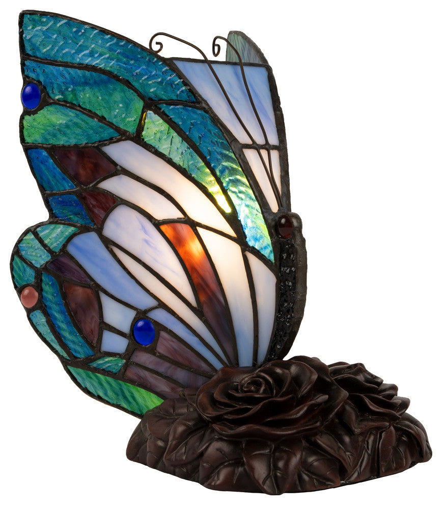Lavish Home Tiffany Style Butterfly Lamp, Pointed Wings