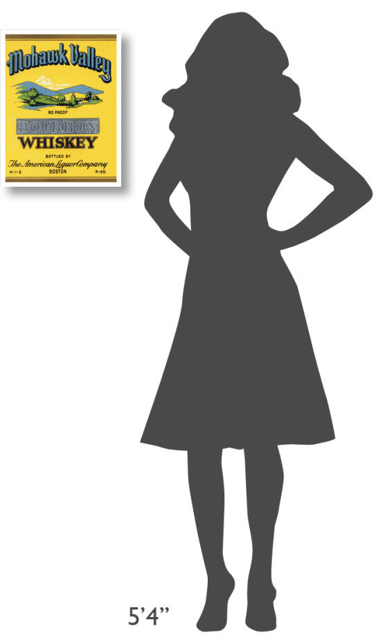 "Mohawk Valley Bourbon Whiskey" Paper Print by Vintage Booze Labels, 14"x18"