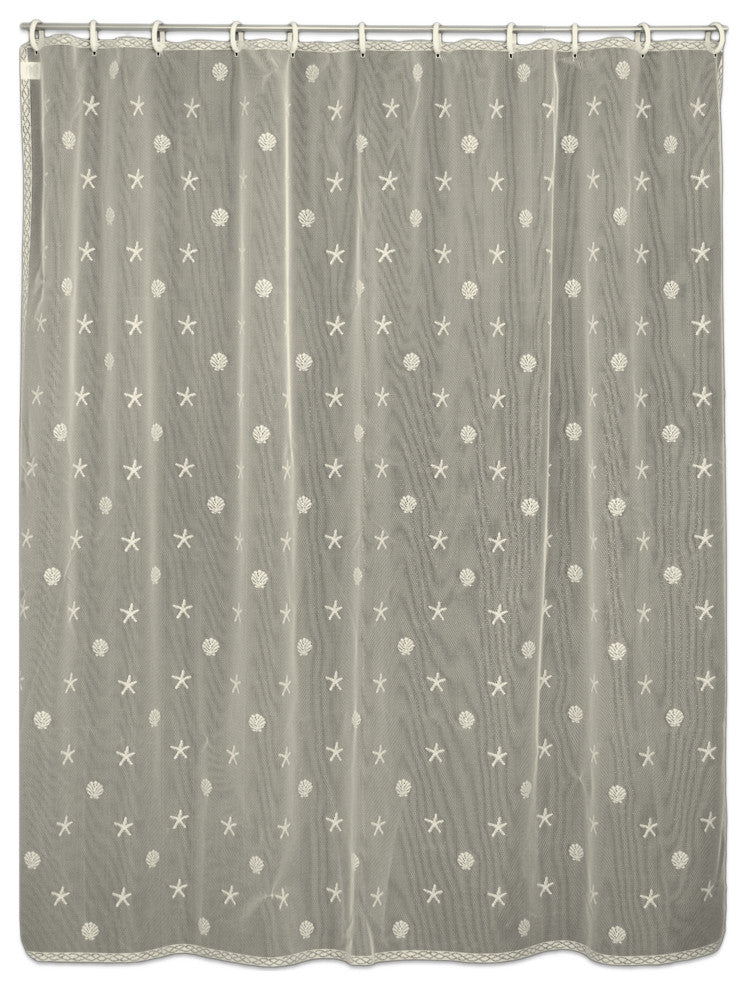 Sand Shell 72"x72" Shower Curtain, Ecru