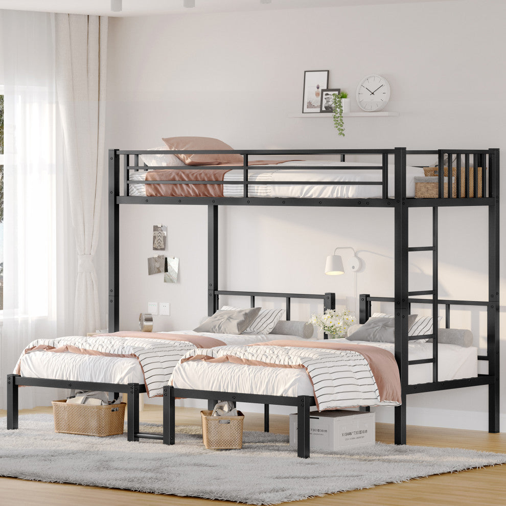 Gewnee Twin over Twin & Twin Bunk Beds for 3