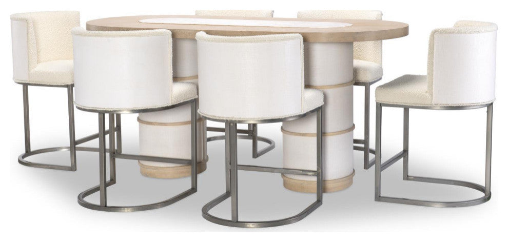 Biscayne Complete Double Pedestal Counter Height Table