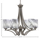 Zilo 6 Light Chandelier, Graphite Finish With 4" Onyx Swirl Glass