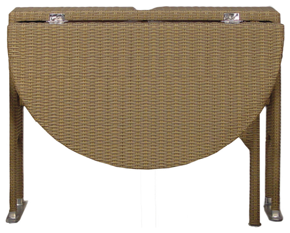 Terrace Mates 42" Genevieve Half-Oval Drop-Leaf Gate Leg Table Coffee Finish