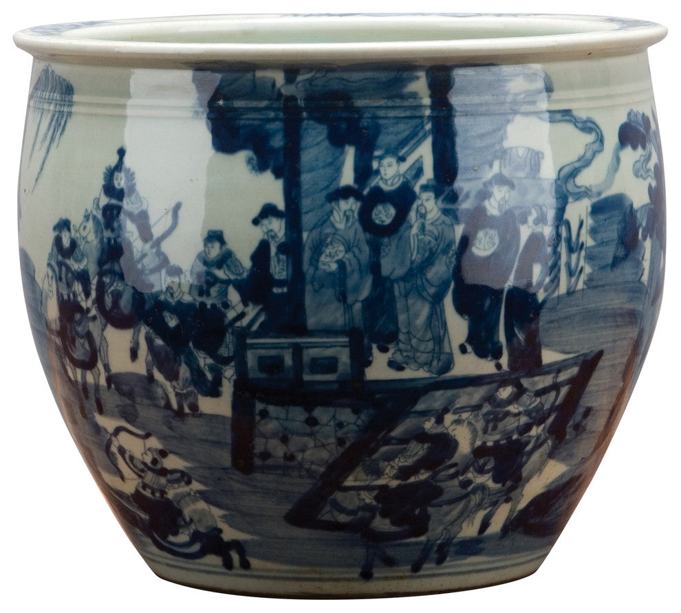 Blue and White Planter