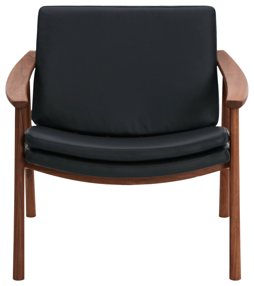 Harlowe Black Top Grain Leather Lounge Chair