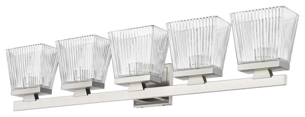 Zlite 1936-5V-BN 5-Light Vanity, Clear