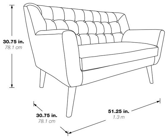 Mill Lane Loveseat With Coffee Legs, Cement
