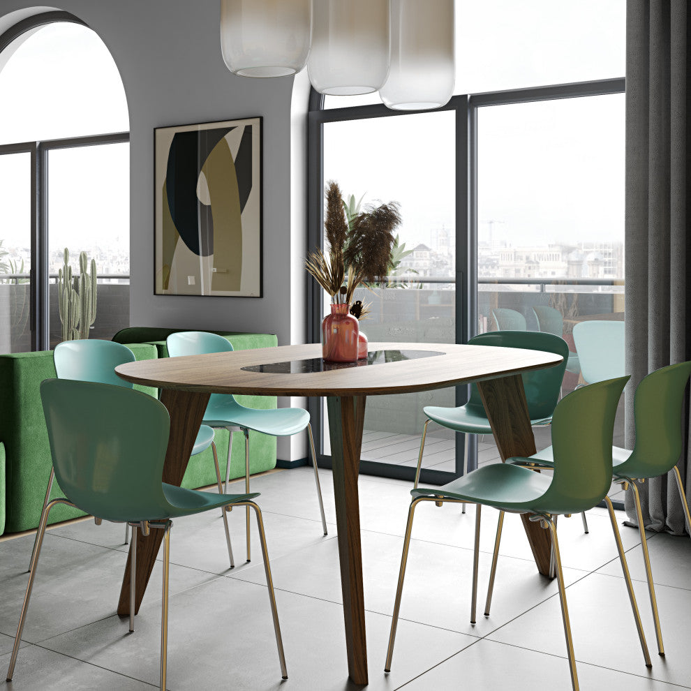 Modern Oak Dining Table, Round Corners