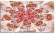 White Brown Fractal Flower, Floral Canvas Art Print, 48"x28", 4 Panels