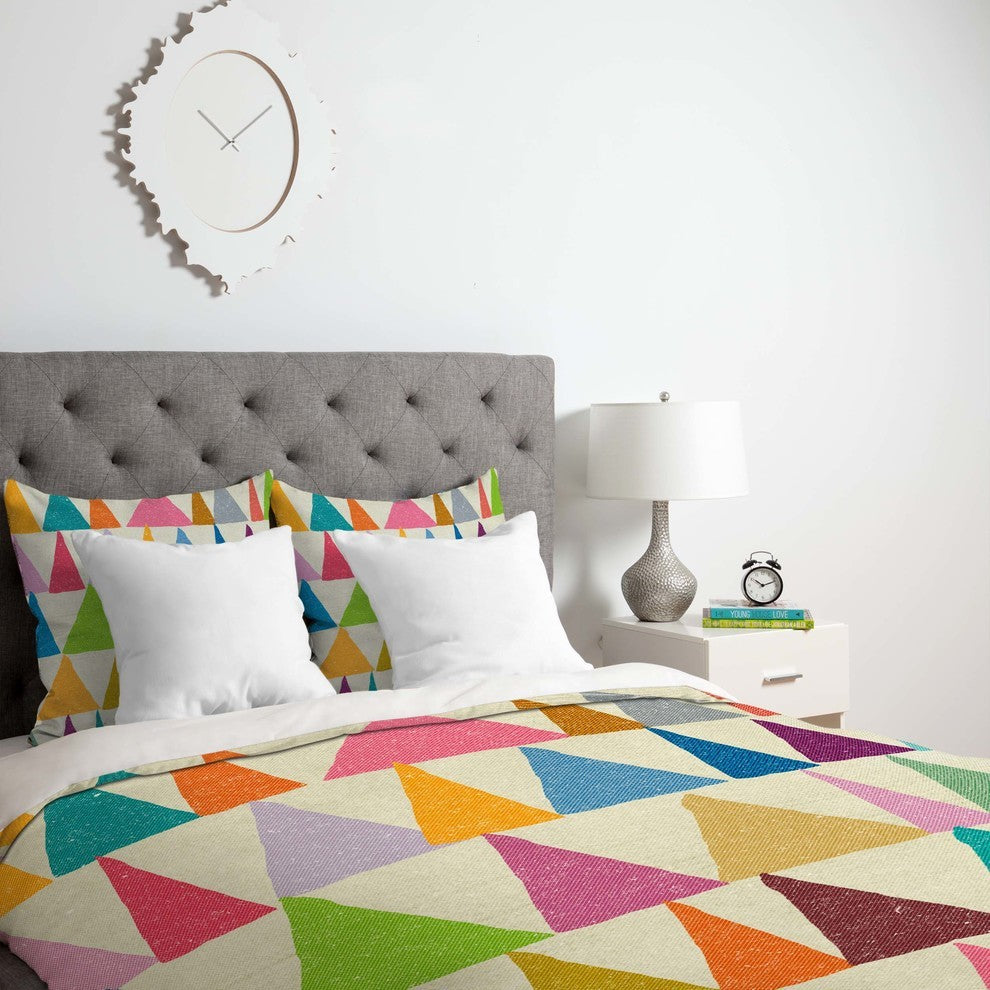 Deny Designs Nick Nelson Analogous Shapes In Bloom Duvet Cover - Lightweight