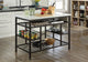 Acme Lanzo Kitchen Island Counter Marble and Gunmetal