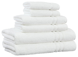 Denzi Towel Set, White, 6 Piece
