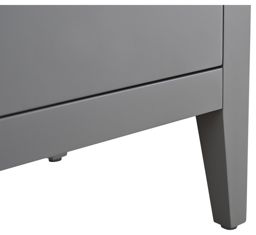 Vanity Art Bathroom Vanity With Sink, Cashmere Gray, 36", Single Sink, Matte Black