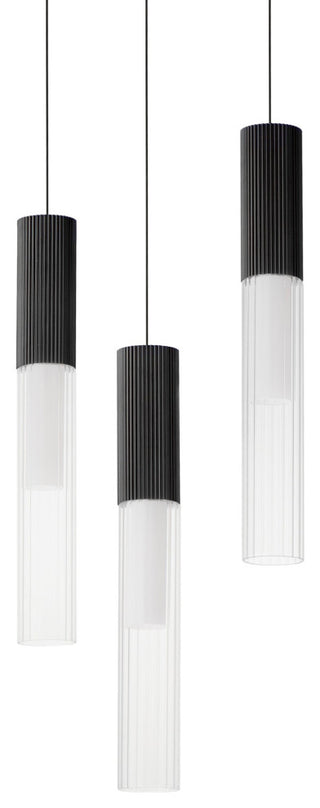 ET2 E11013-144 Reeds 12"W LED Multi Light Pendant - Black