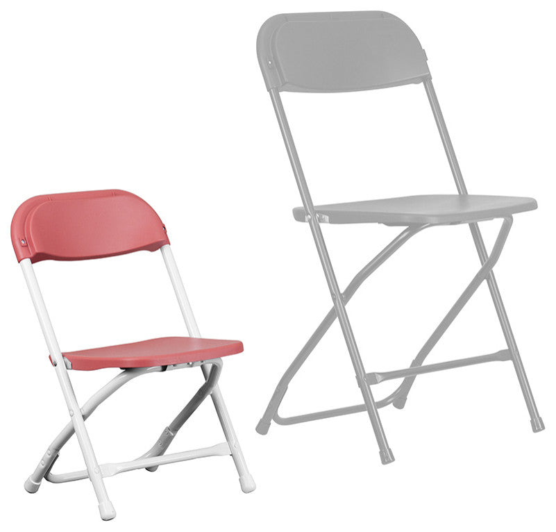 Burgundy, White Folding Chair Y-KID-BY-GG