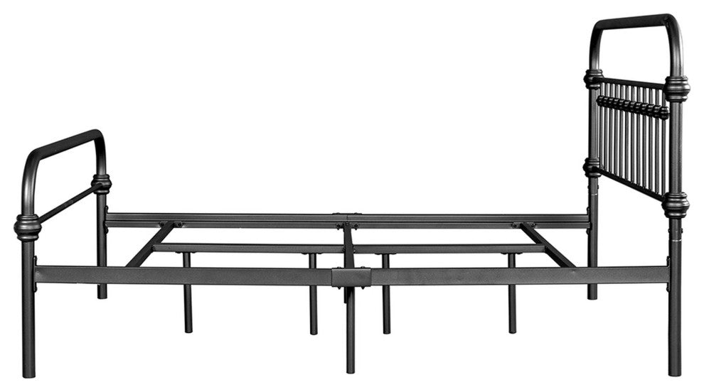 Twin/Full/Queen Wood Frame Platform Bed with Center Support Legs, Black, Full