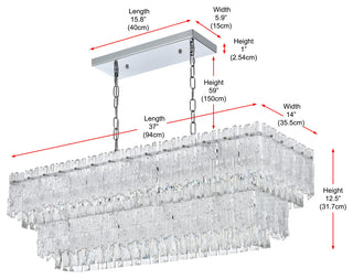 Home Living 37" Chandelier, Chrome