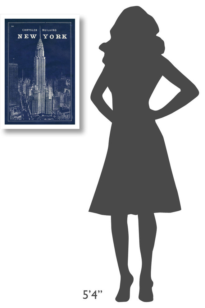 "Blueprint Map New York Chrysler Building" Paper Print by Sue Schlabach, 18"x26"