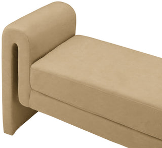 Sloan Velvet Upholstered Bench, Camel, 51" Wide